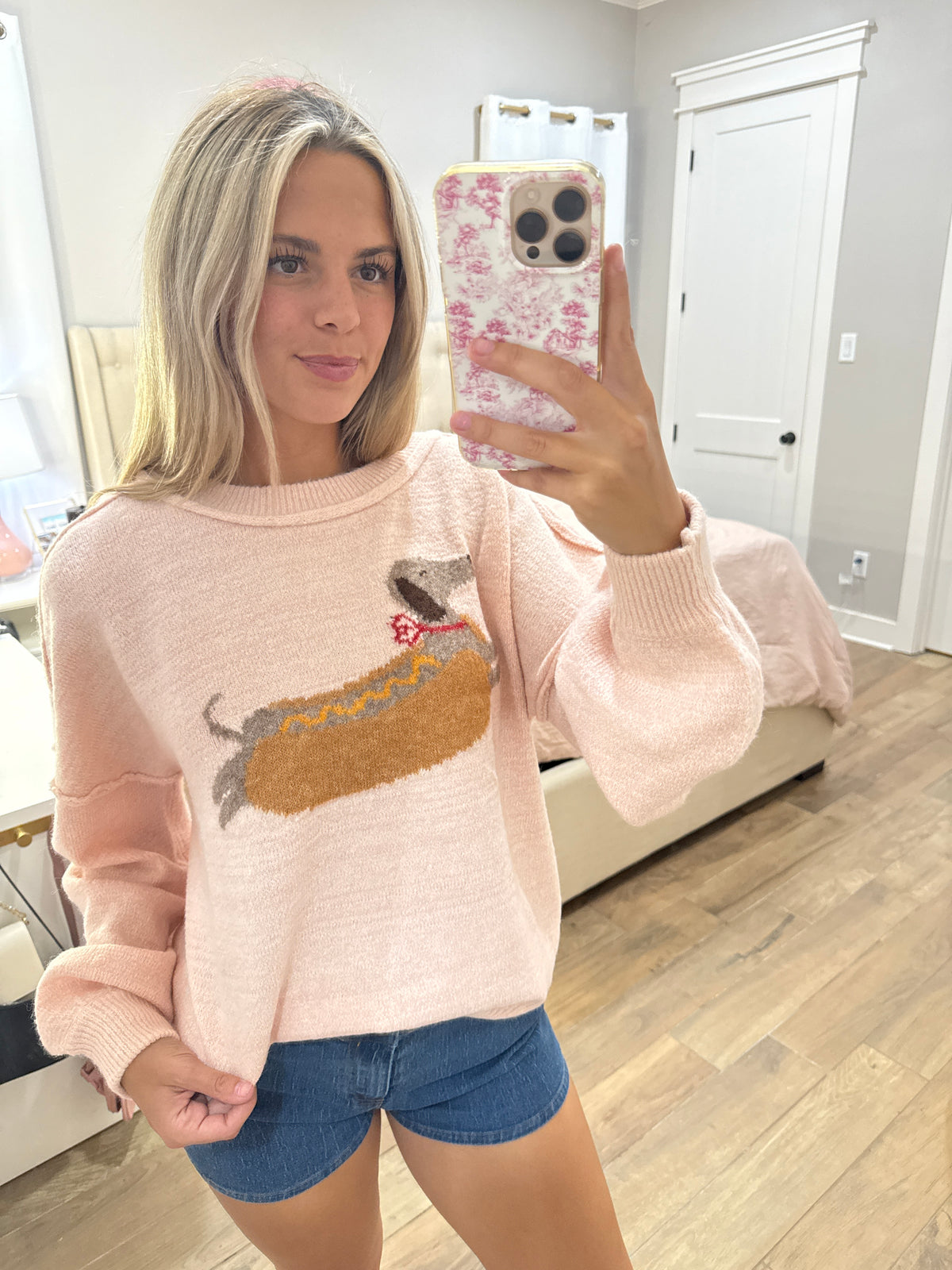 Hot Dog Pink Sweater