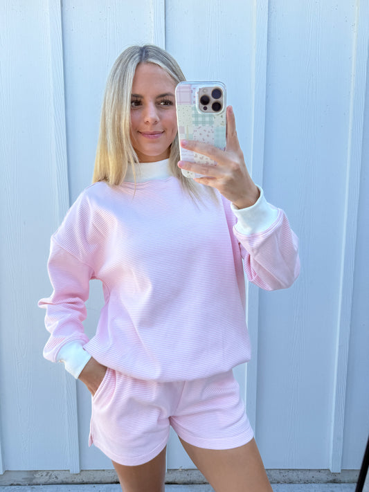 Pink Stripe Short