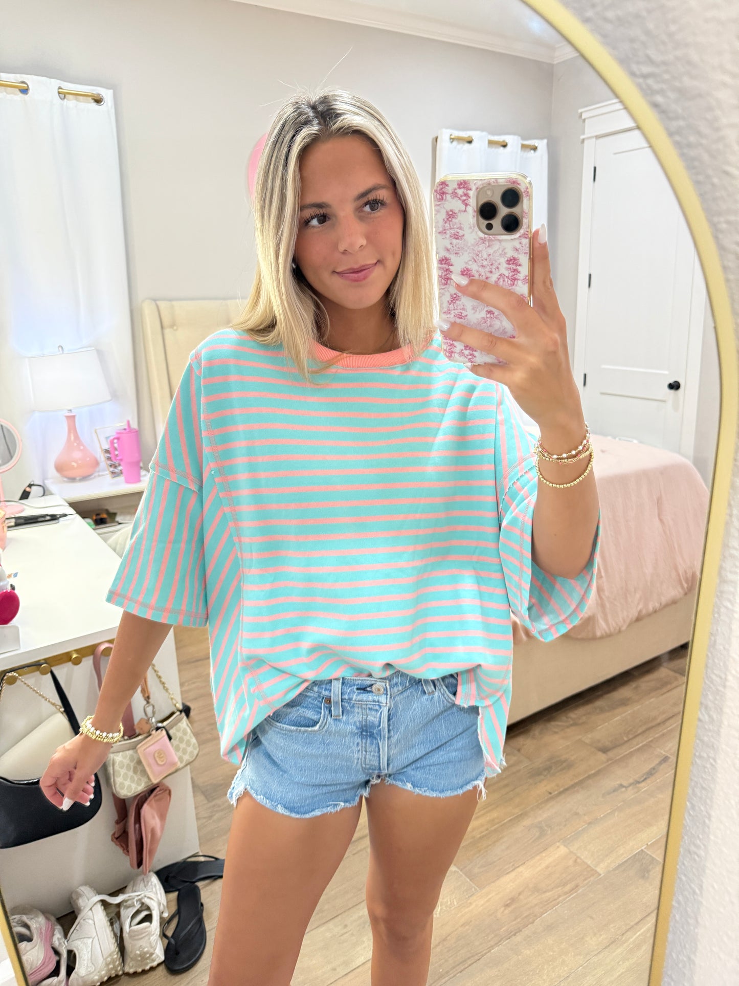 Sunny Side Striped Boxy Tee