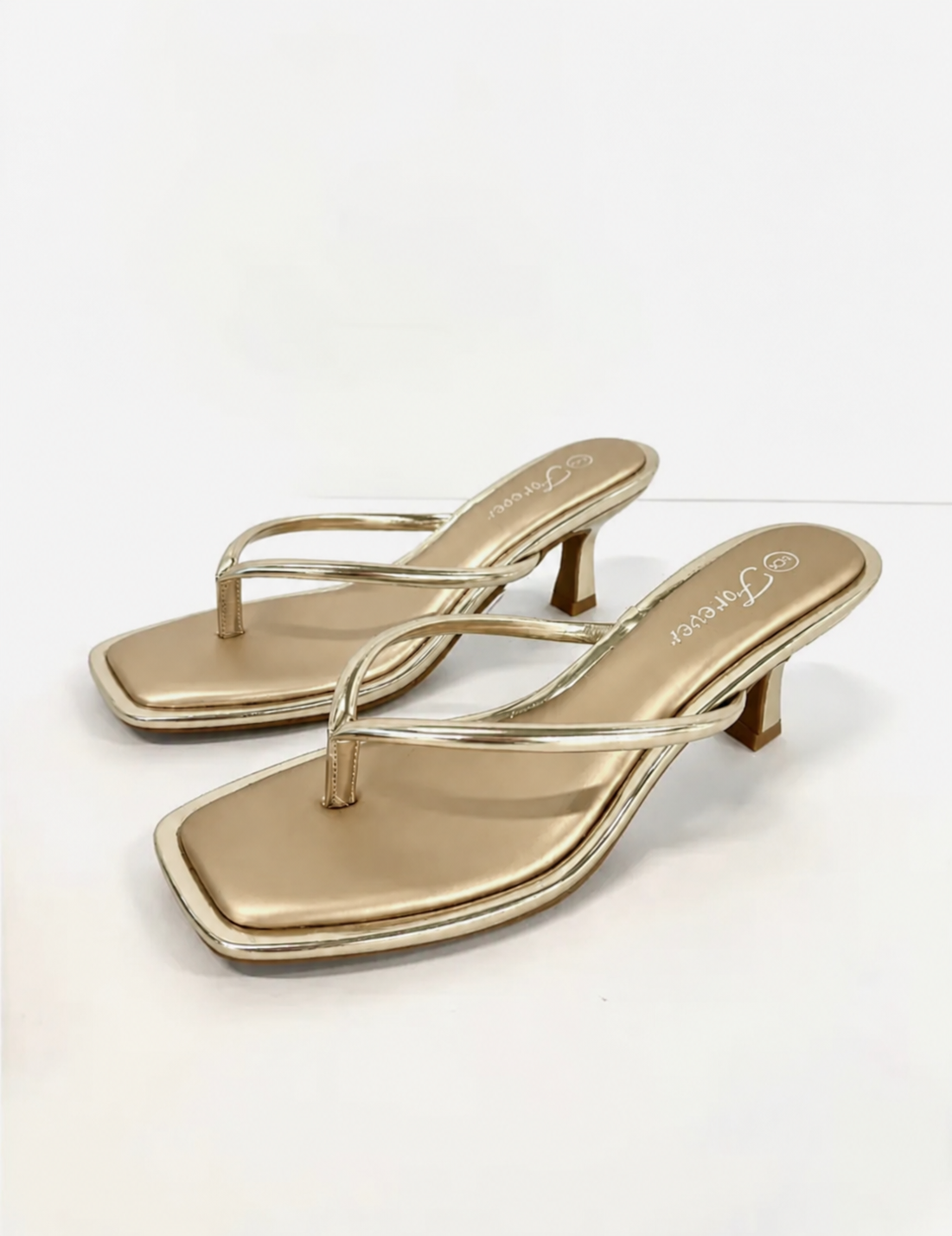 Golden Thong Heels