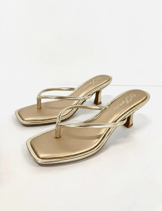 Golden Thong Heels