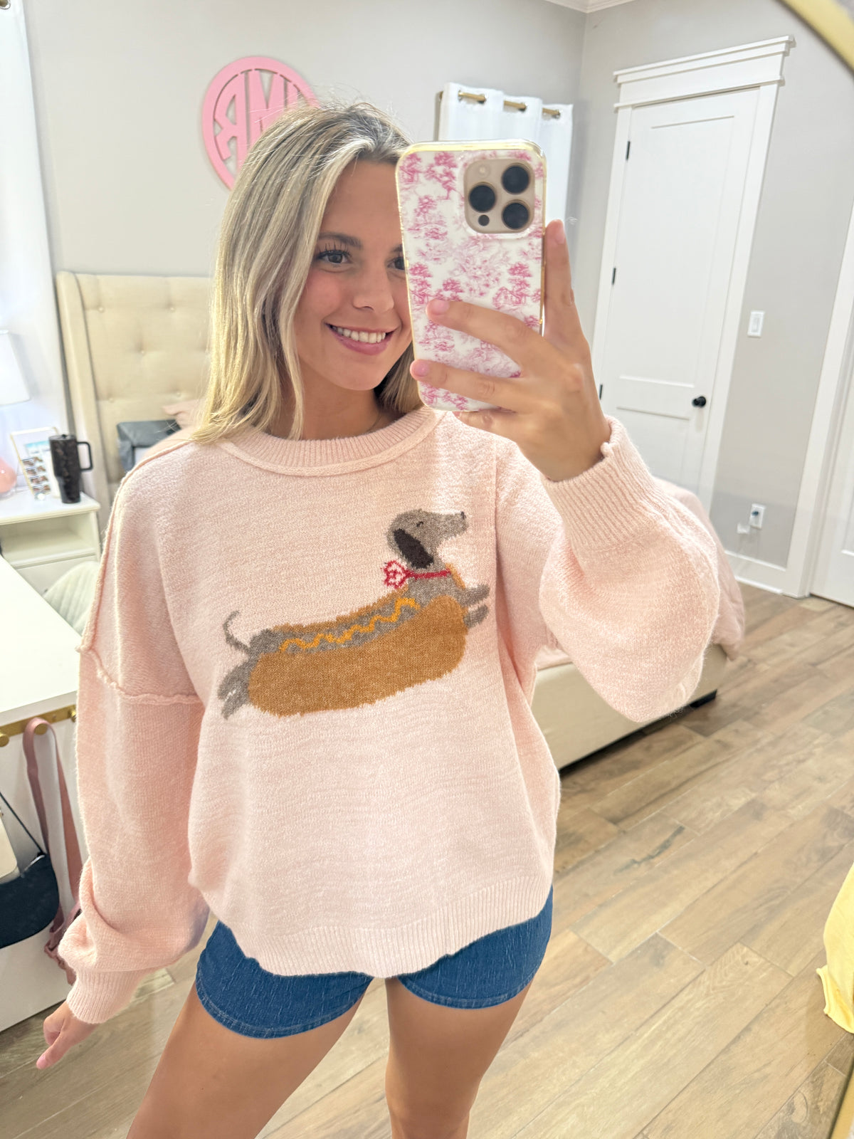 Hot Dog Pink Sweater