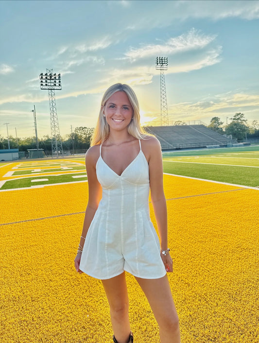 Kickoff Denim Romper