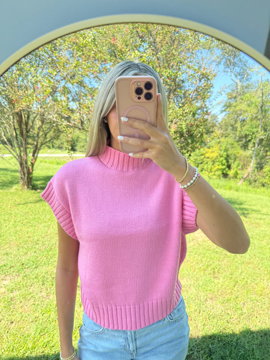 Pink Mockneck Top