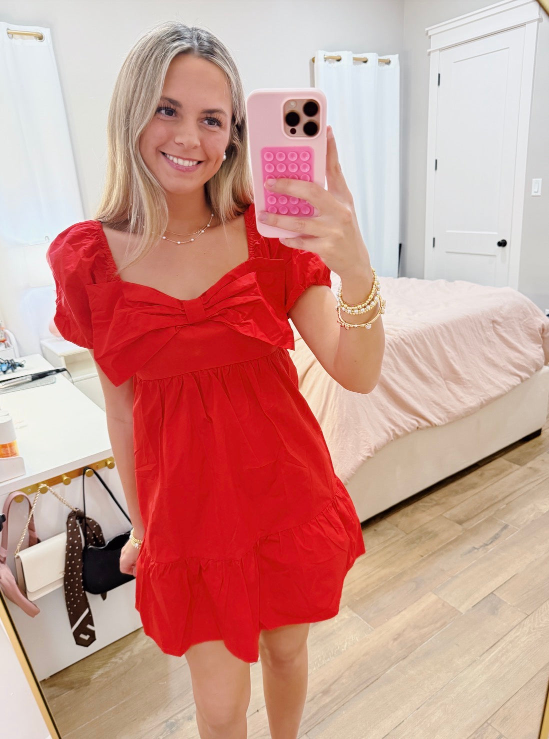 Sweetheart Bow Mini Dress