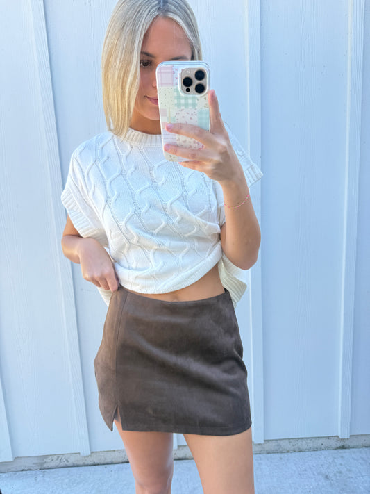 Suede Mini Skort