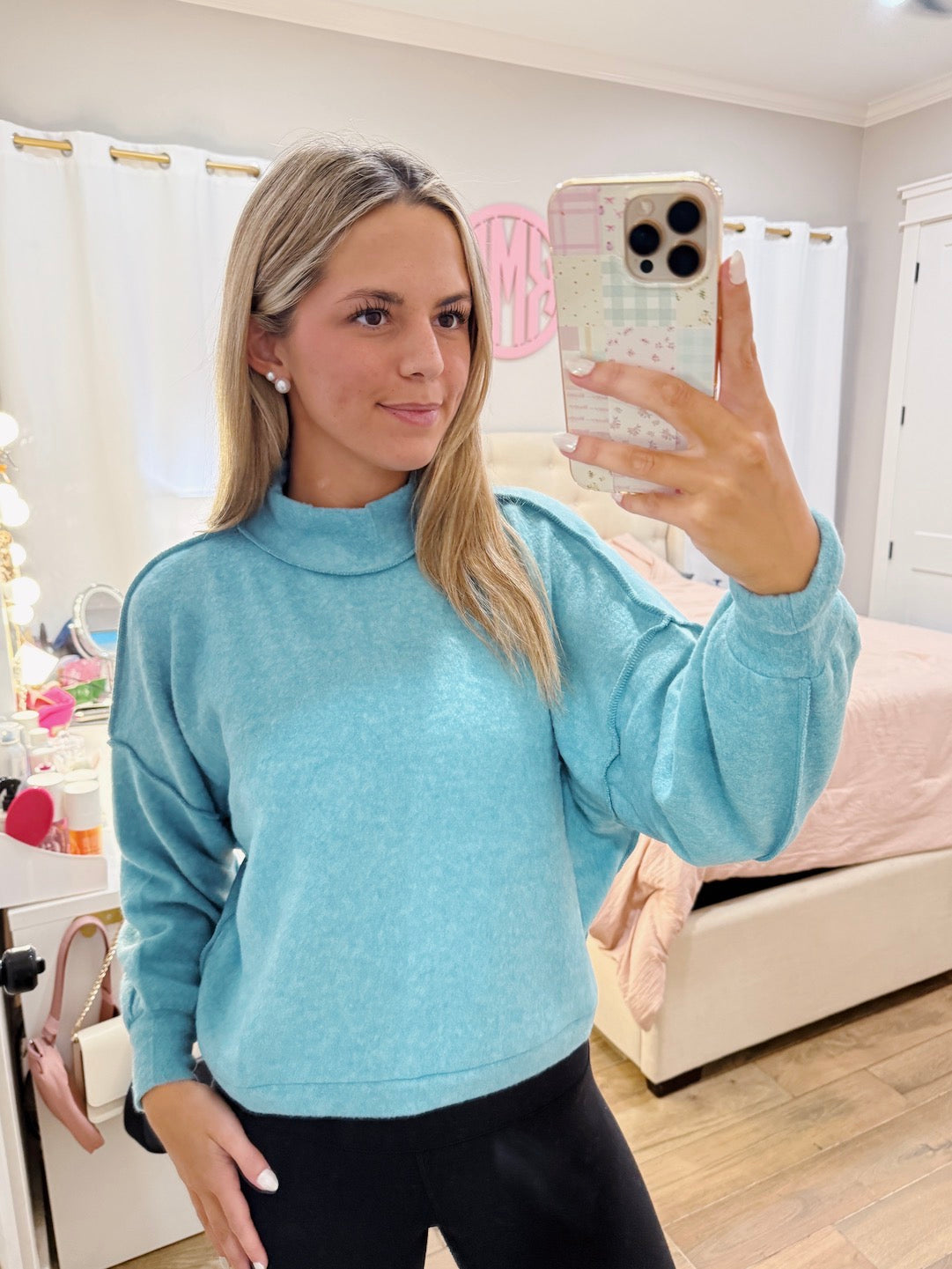Teal Mockneck Sweater
