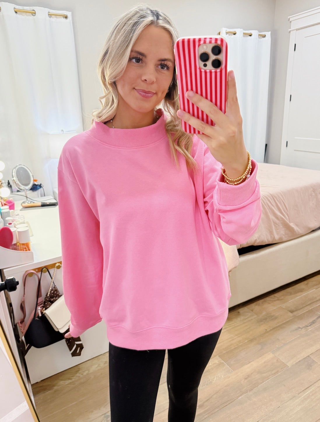 Pink Bubblegum Mockneck
