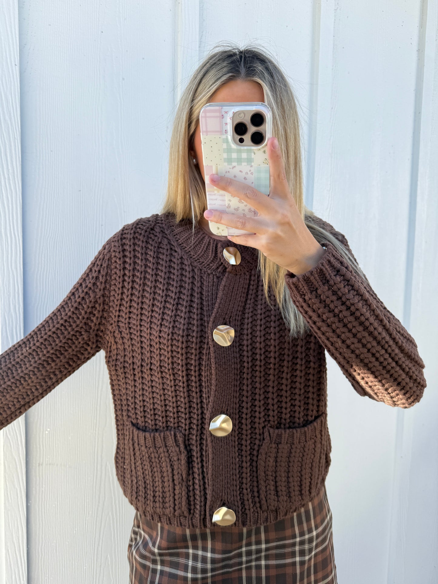 Brown Knit Cardigan