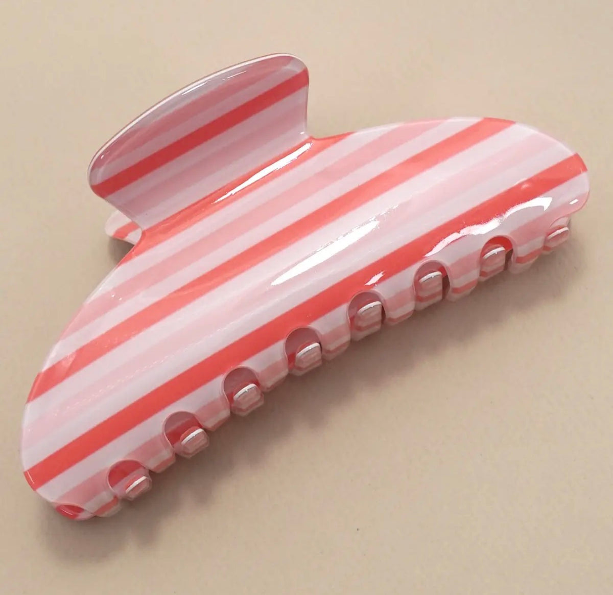 Red Striped Claw Clip