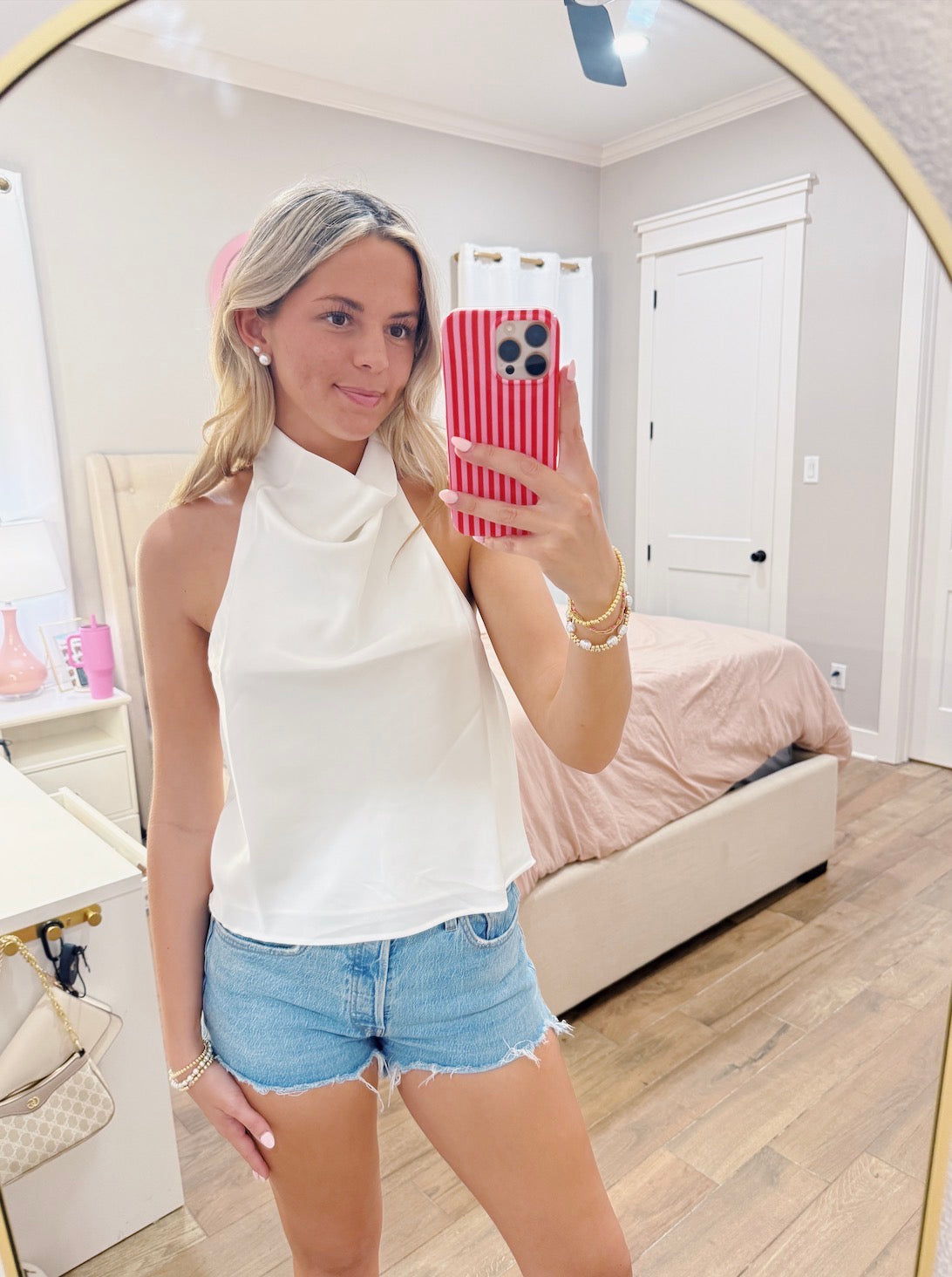 Sweet Satin Backless Top
