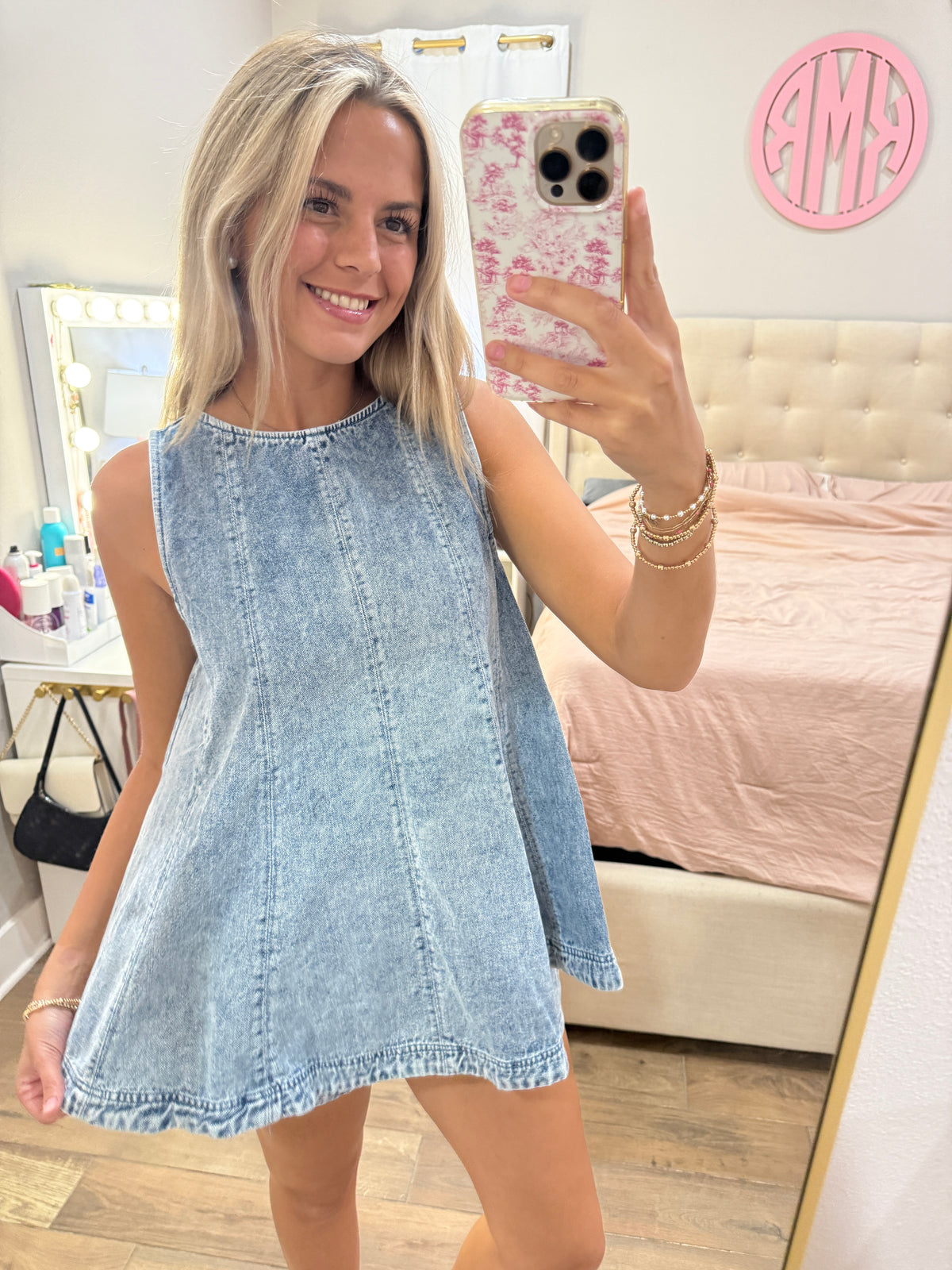 Sleeveless Denim Short Set
