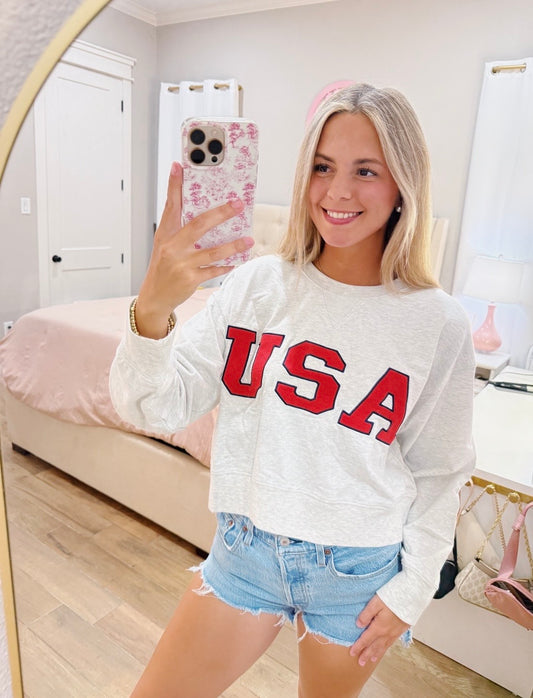 USA Cropped Sweater