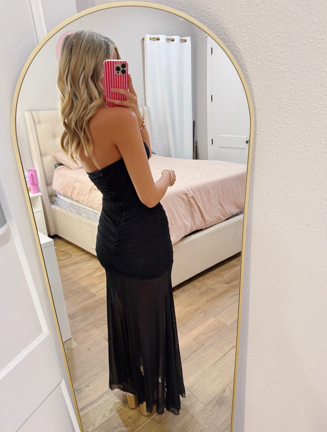 Strapless Sheer Maxi Dress