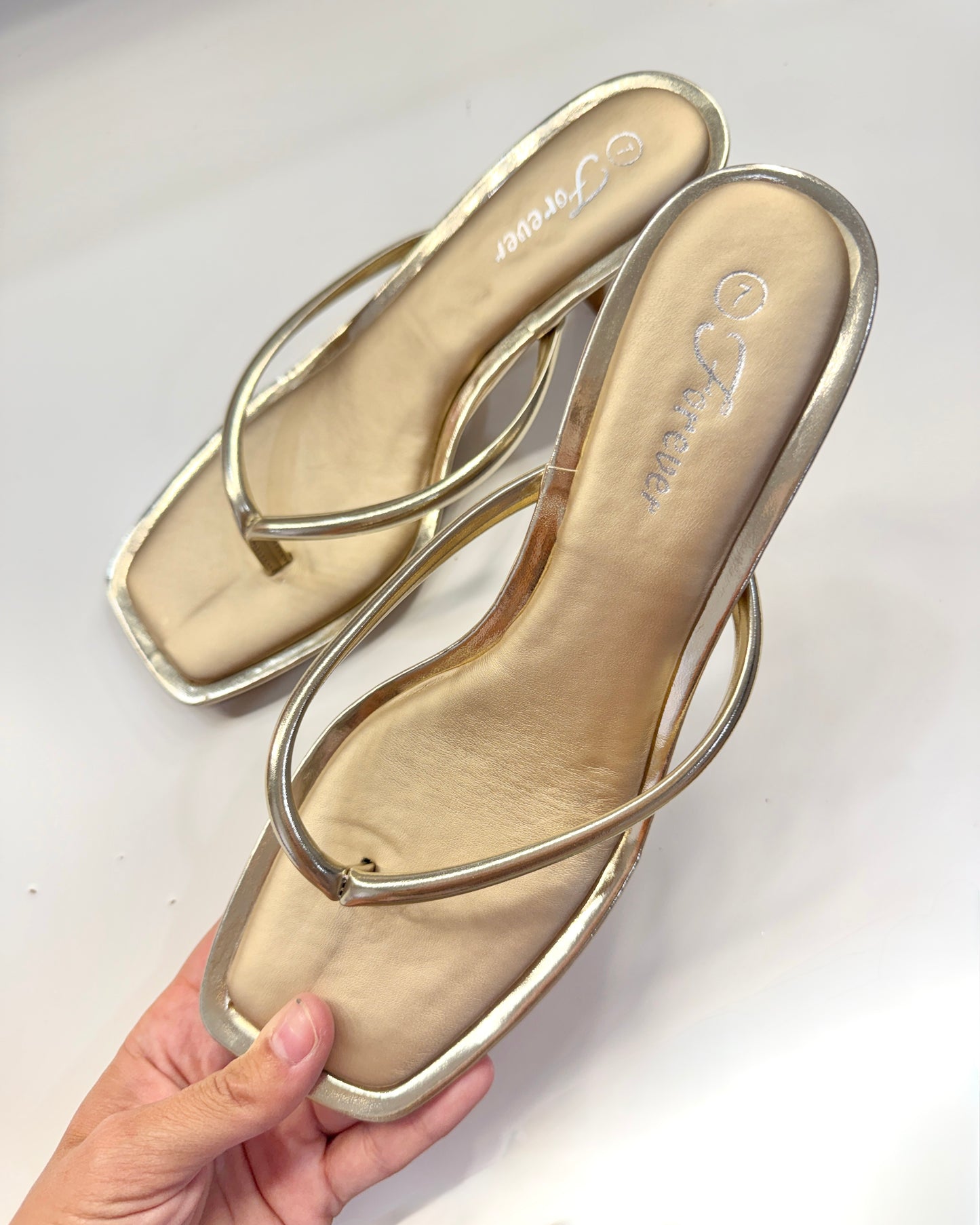 Golden Thong Heels