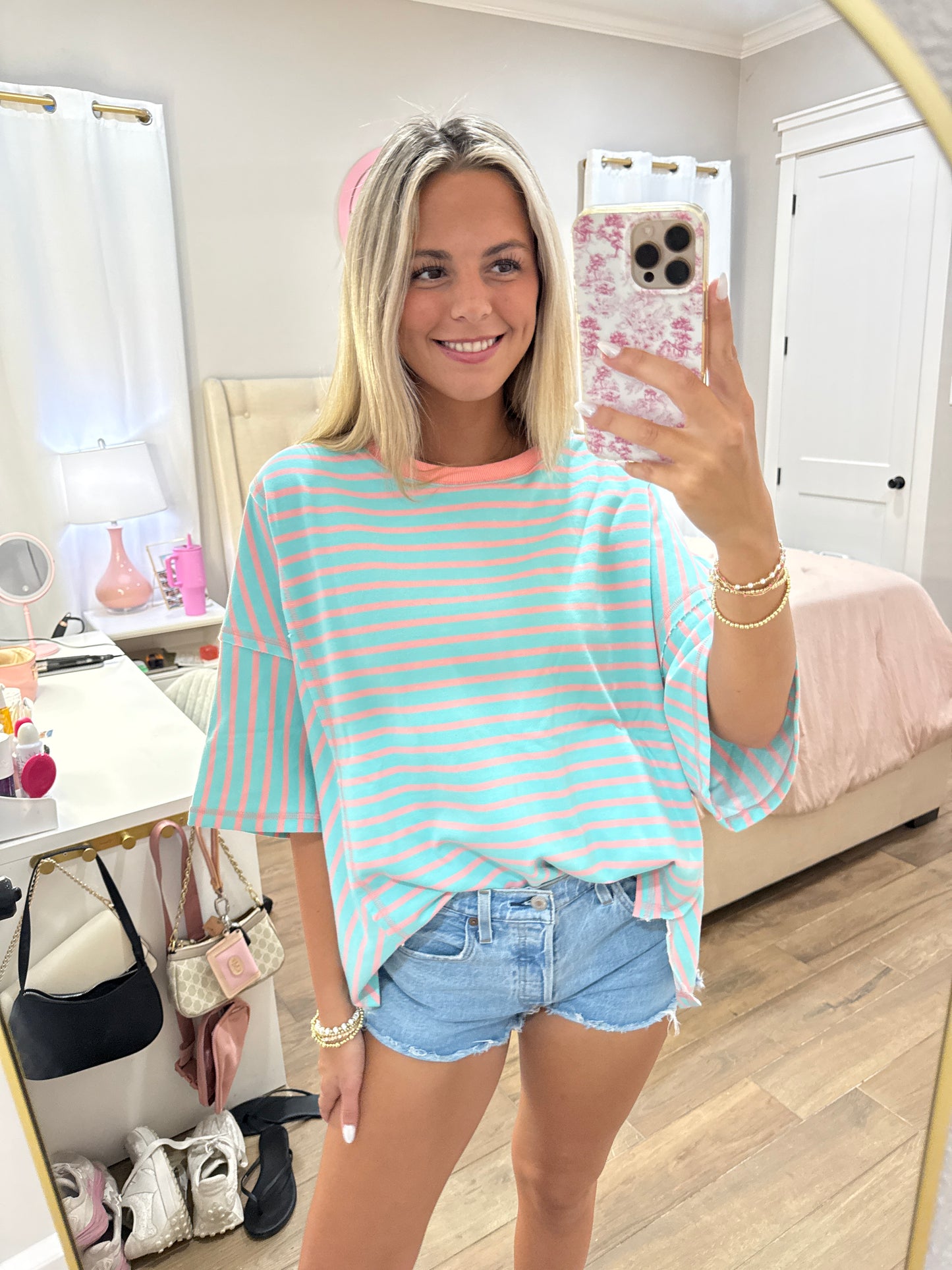 Sunny Side Striped Boxy Tee