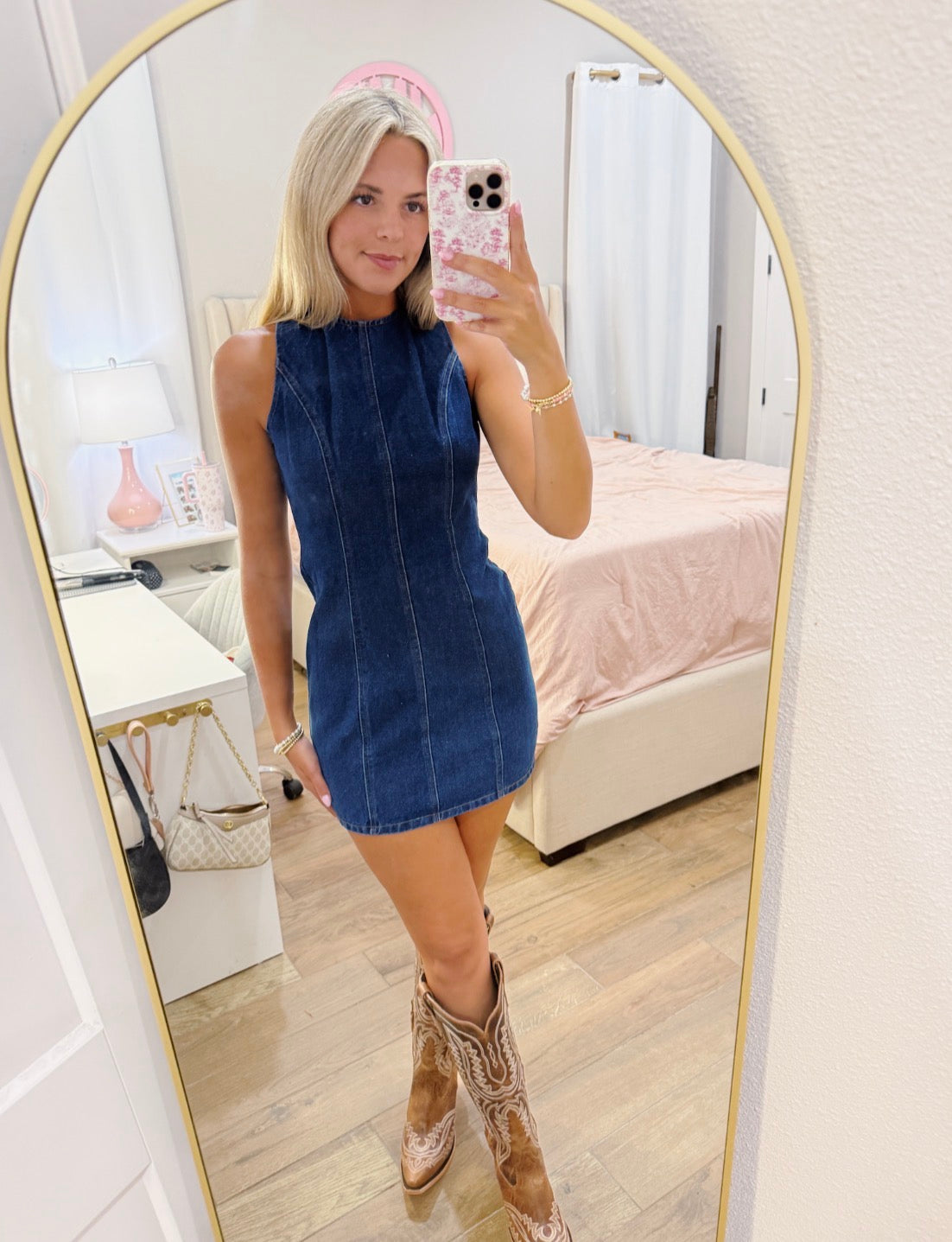 Tailgate Denim Backless Dress