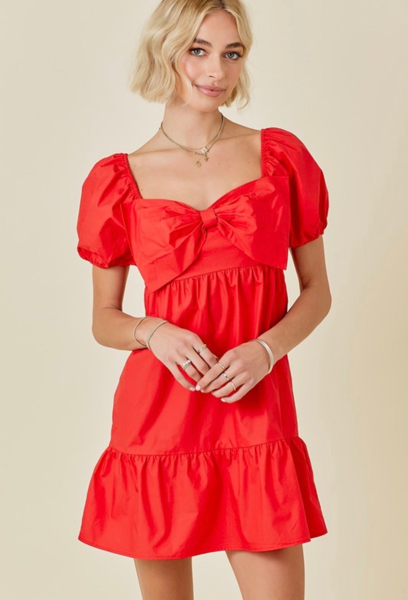 Sweetheart Bow Mini Dress