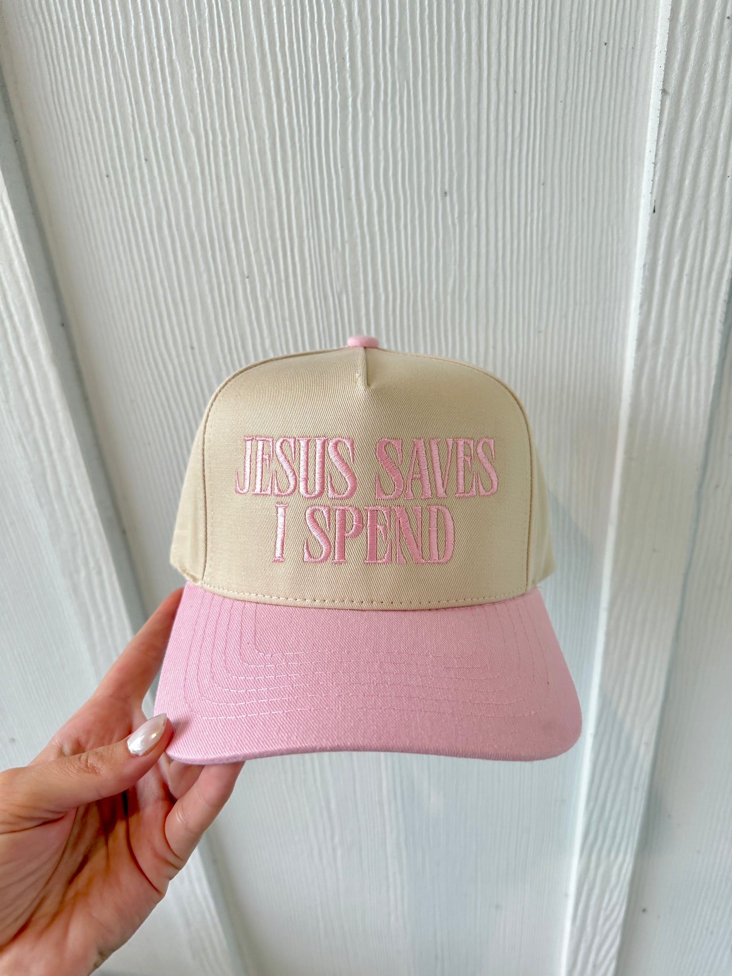 Jesus Saves I Spend Embroidered Hat