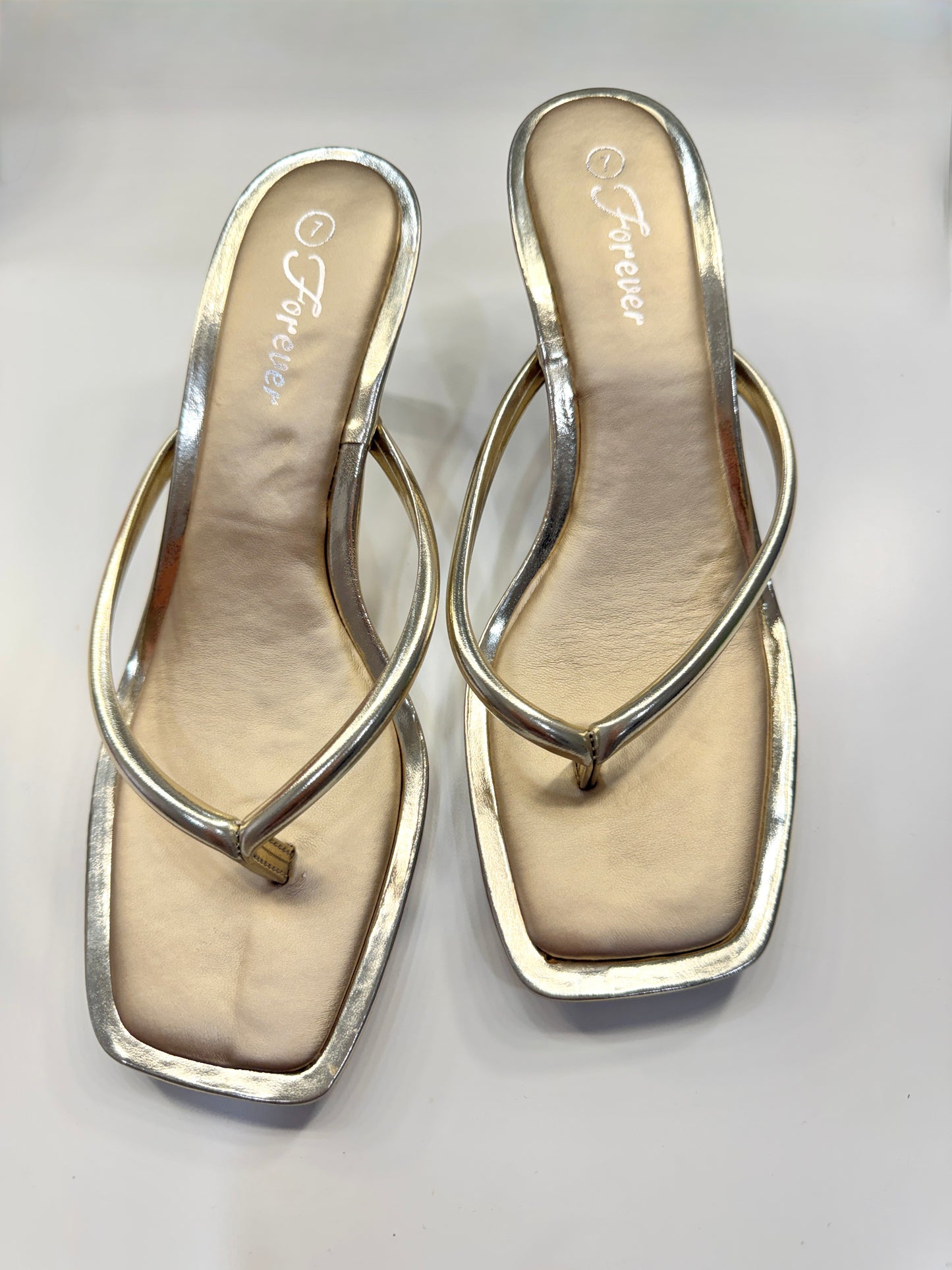 Golden Thong Heels