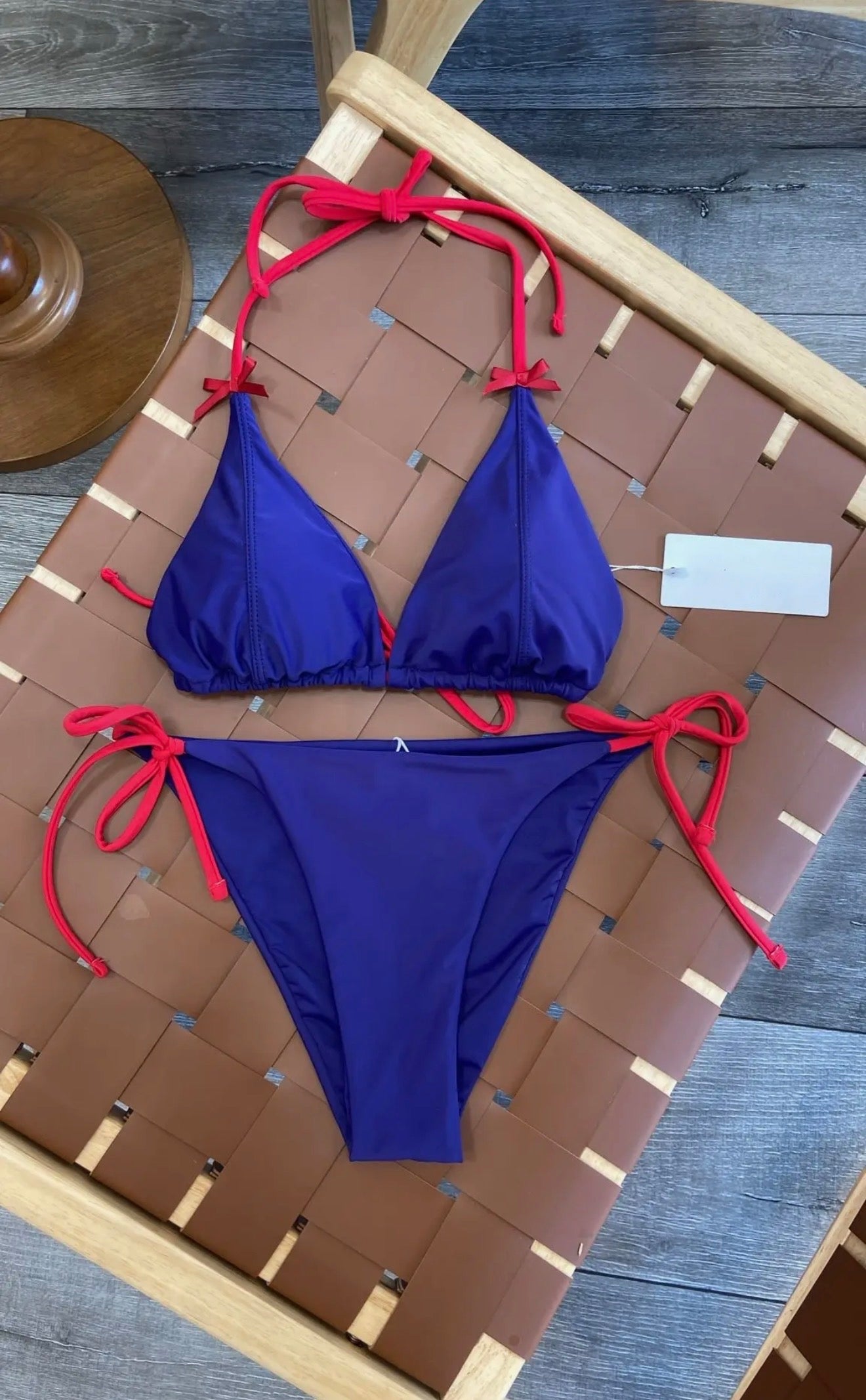 Red & Blue Bow Bikini