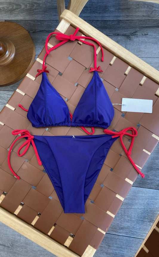 Red & Blue Bow Bikini