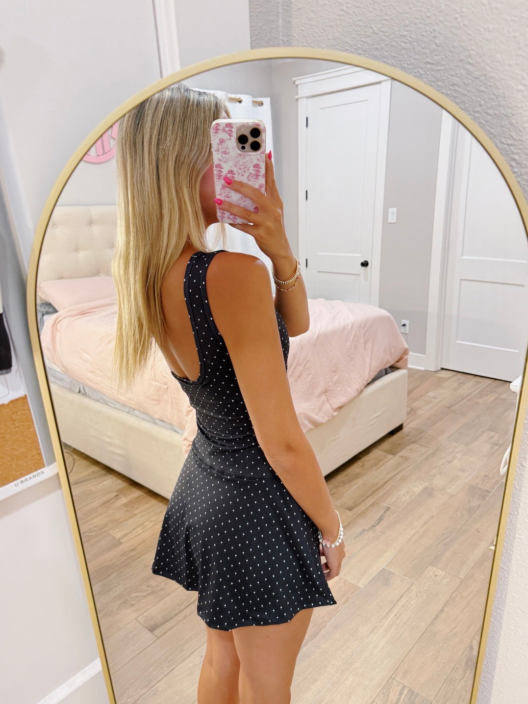 Black Polka Dot Athletic Dress