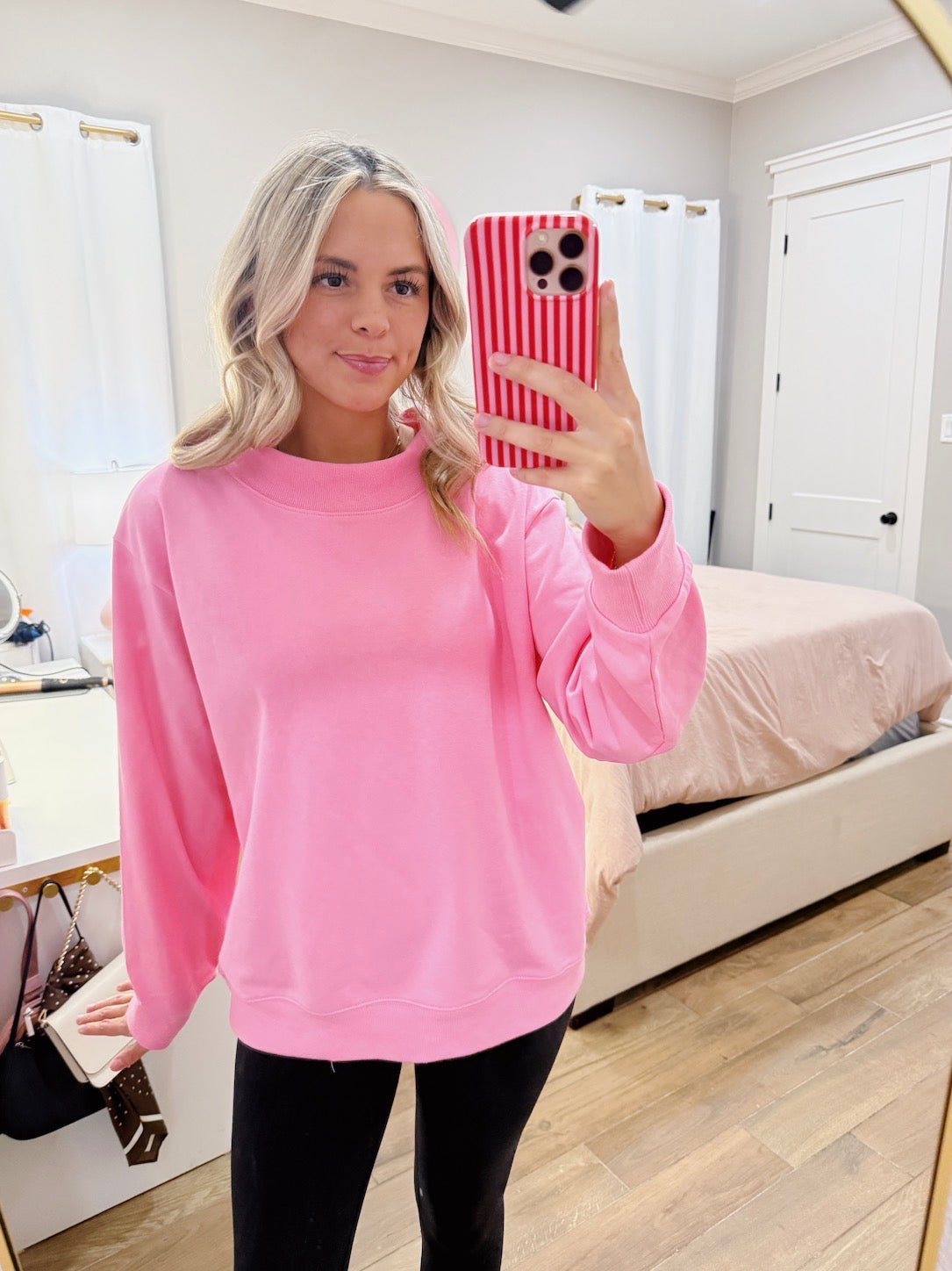 Pink Bubblegum Mockneck