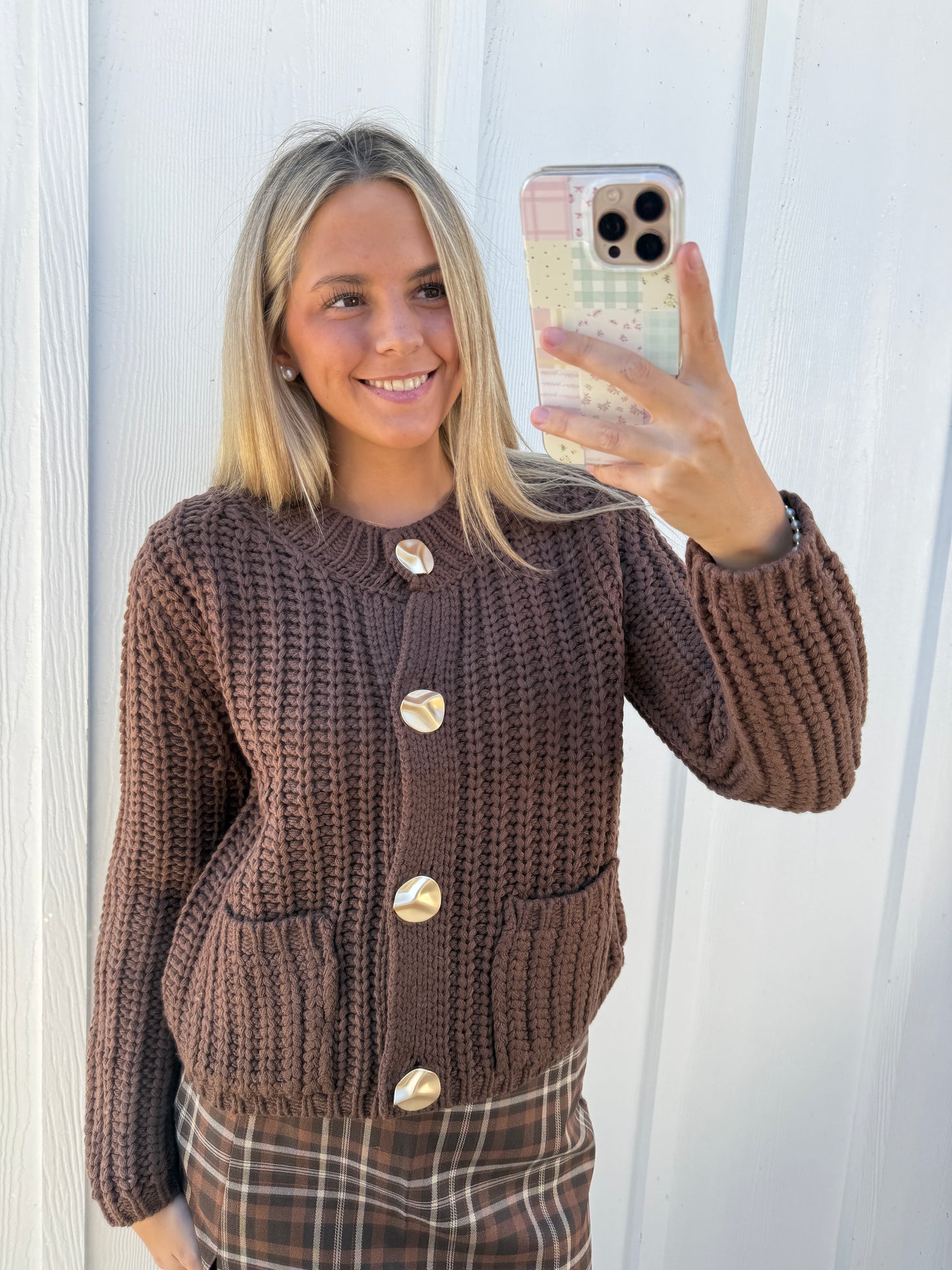 Brown Knit Cardigan