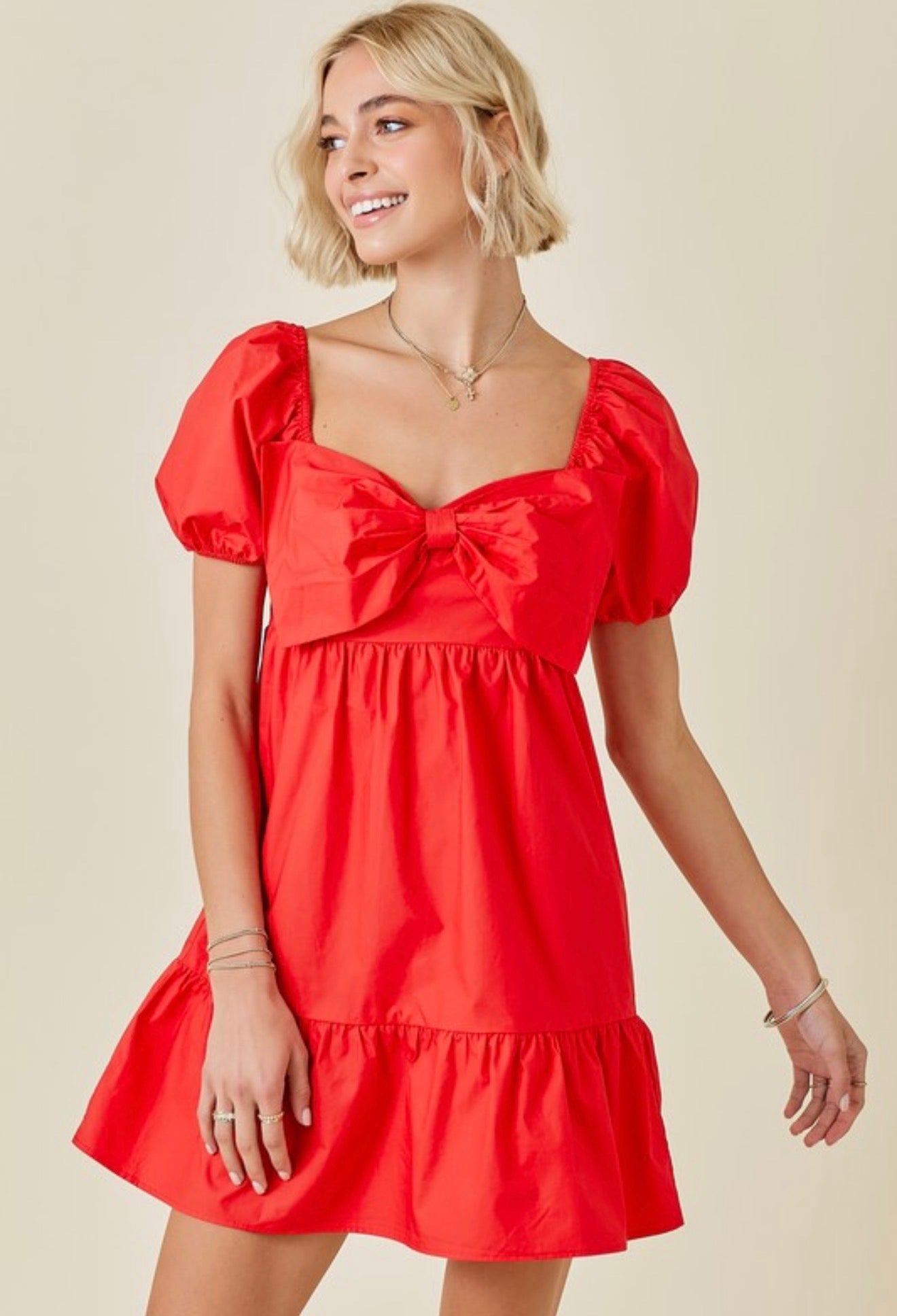 Sweetheart Bow Mini Dress