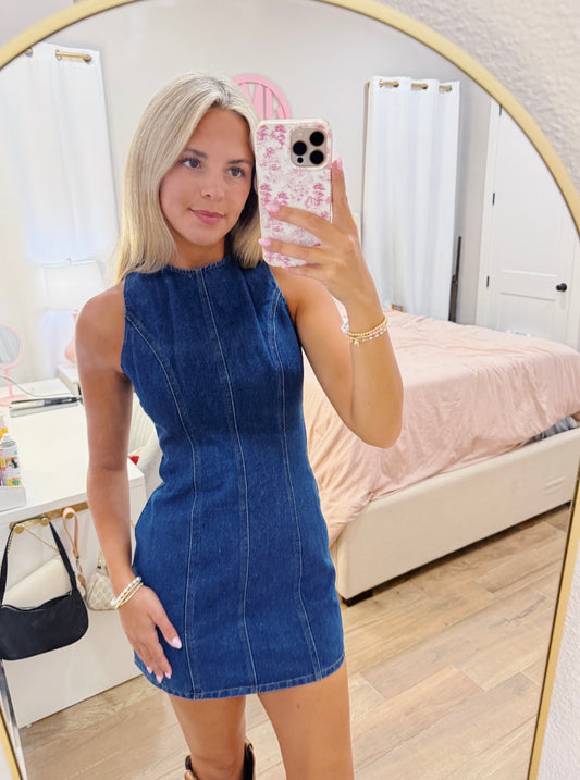Tailgate Denim Backless Dress
