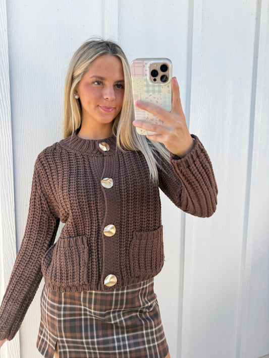 Brown Knit Cardigan