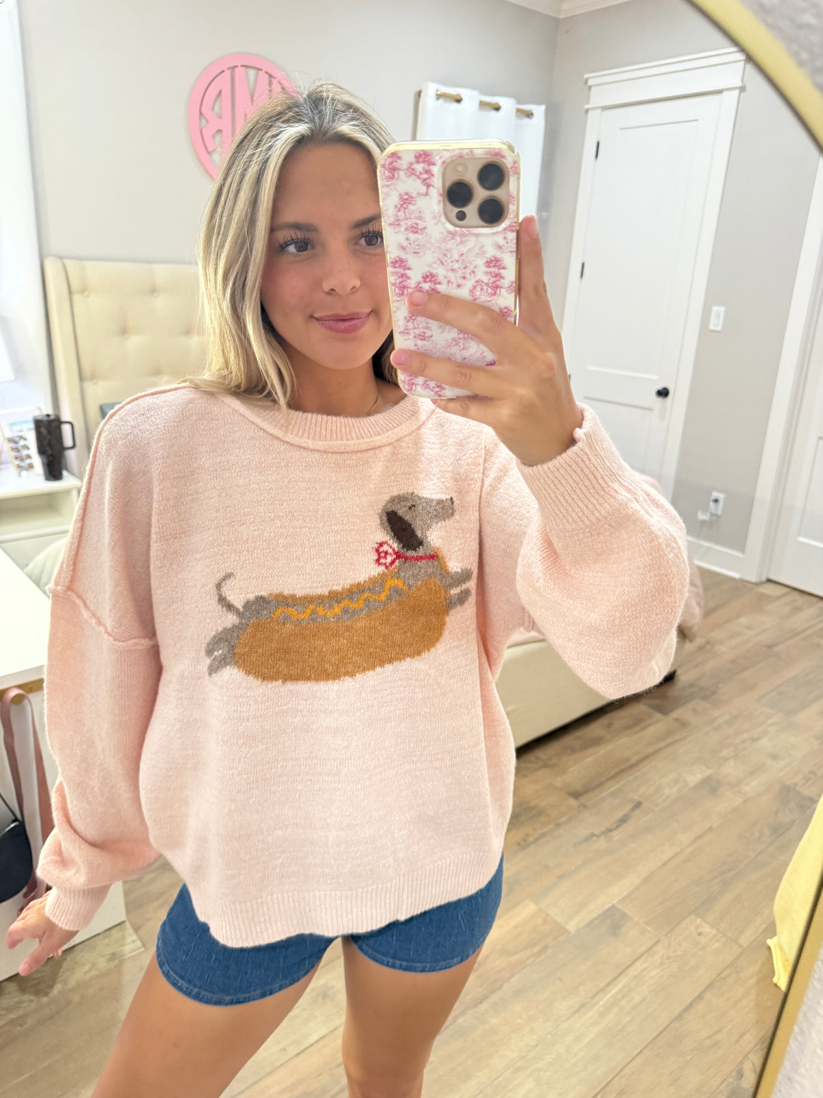 Hot Dog Pink Sweater