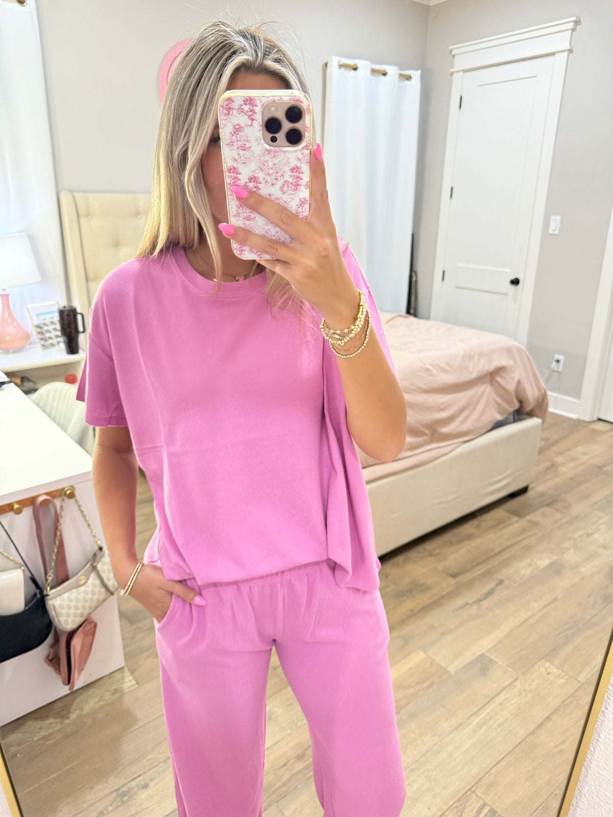 Pink Tee & Pants Set