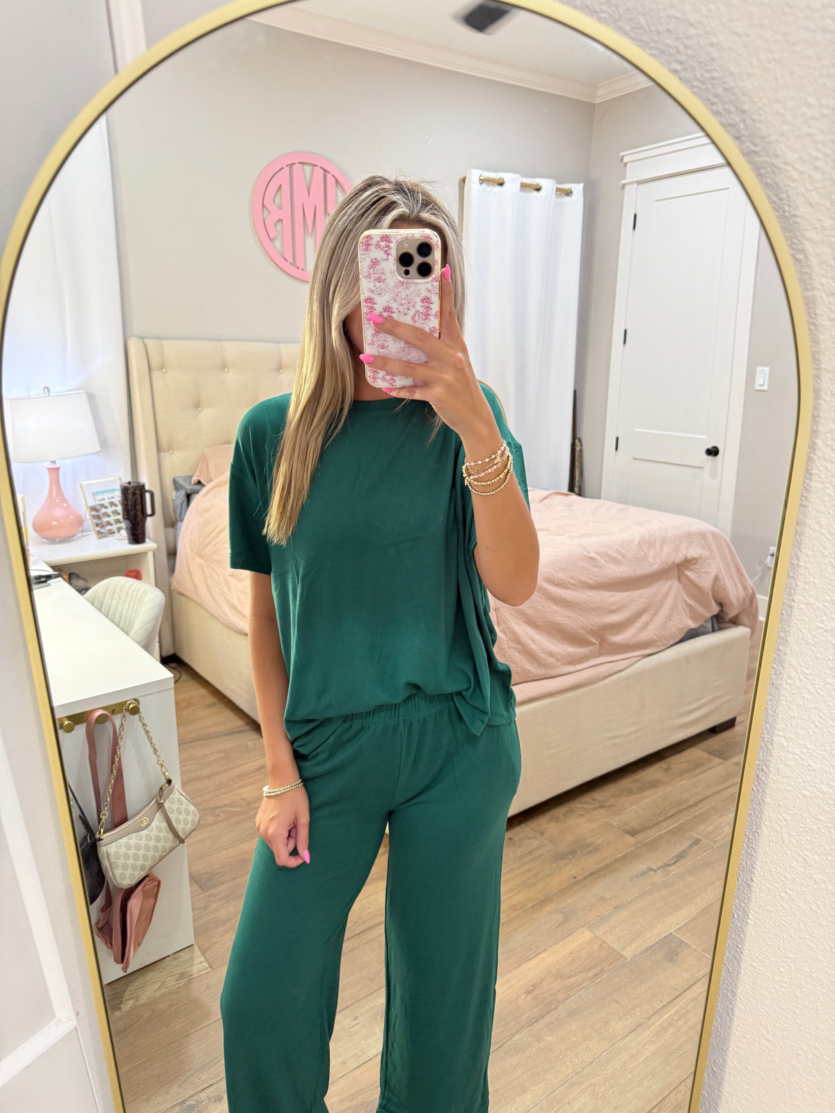 Hunter Green Tee & Pants Set