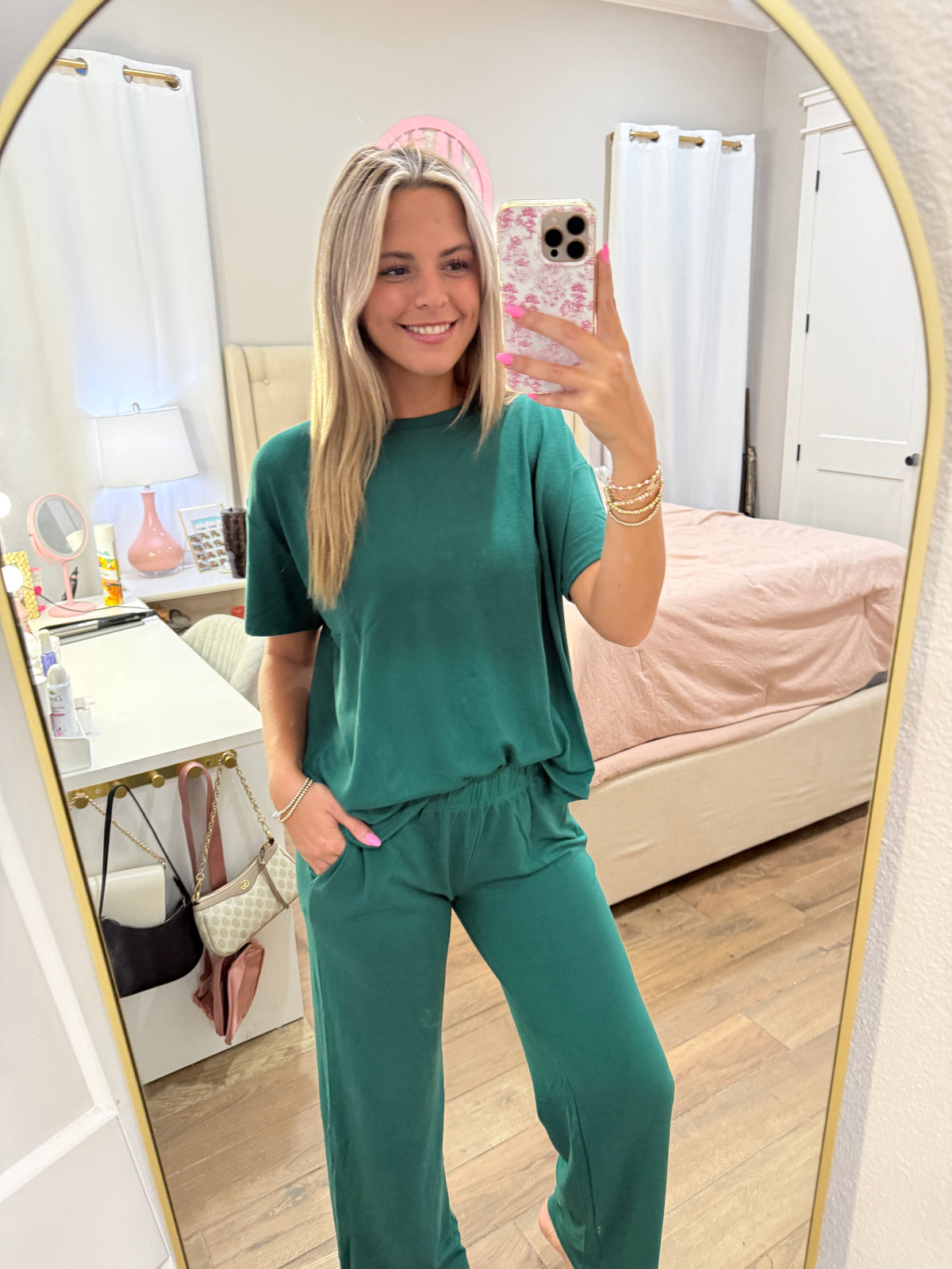 Hunter Green Tee & Pants Set