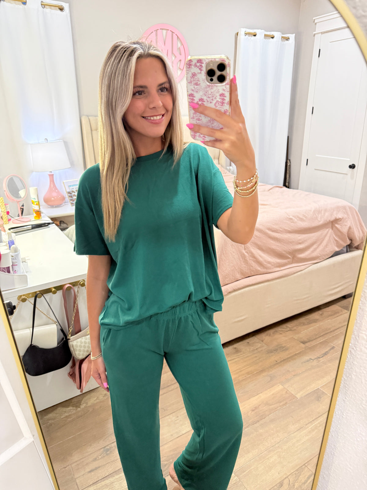 Hunter Green Tee & Pants Set